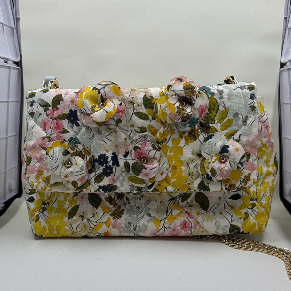 Ted Baker London Floral Shoulder Bag with Gold Chain